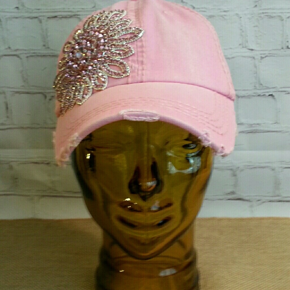 Pink Rhinestone Cap - Picture 1 of 4